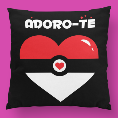 almofada personalizada adoro-te coração pokemon